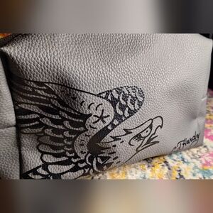 Ed Hardy Gray Men's Bag with Eagle Design
